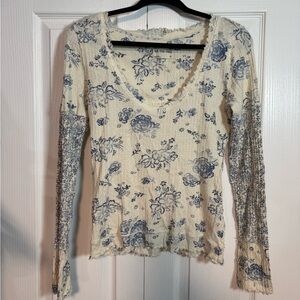 We The Free People cottagecore blouse medium